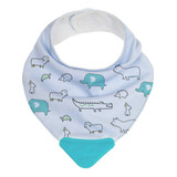 Bandana Babador Com Mordedor Animais 4+meses Azul Buba