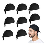 Bandana Preta Chef De Cozinha Touca Unissex Ajustavel 10un