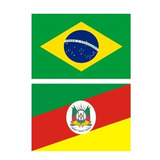 Bandeira 01 Brasil + 01 Rio Grande Do Sul 90x150 Cm Envio Hj