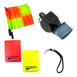 Bandeira Cartão E Apito Kit Arbitragem De Futebol Juíz C/nfe