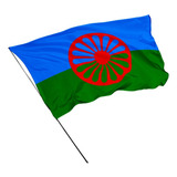 Bandeira Cigana Povo Rom 1,0m X 70cm Em Tecido Cor