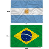 Bandeira Da Argentina + Do Brasil Grandes Fortes E Baratas
