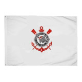 Bandeira De Torcedor Do Corinthians 90x1,30m Face Simples