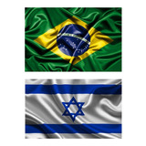 Bandeira Israel + Bandeira Brasil (1,5x0,90)