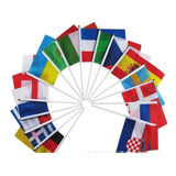 Bandeira Missões Evangelho 32 Nações De Mão 14x21 Cm
