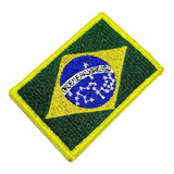 Bandeira País Brasil Patch Bordada Fecho Contato Para Roupa