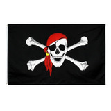 Bandeira Pirata I Anilhas P/ Mastro 90 Cm X 150 Cm Envio Hj