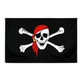 Bandeira Pirata I Anilhas P/ Mastro 90 Cm X 150 Cm Envio Hj