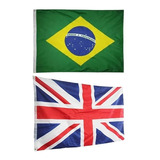 Bandeiras Brasil + Reino Unido Grande Alta Qualidade Anilhas