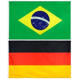 Bandeiras Premium Oficiais Brasil + Alemanha Dupla Face 
