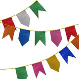 Bandeirinha Festa Junina Plástica Coloridas Pct C/ 10 Metros