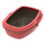 Bandeja Banheiro Sanitário Gatos Furba Grande Plastpet Cores Cor Vermelho