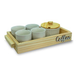 Bandeja Café Da Manhã Com Jogo Xícara E Açucareiro Porcelana