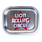 Bandeja De Metal Pequena Lion Rolling Circus Prata