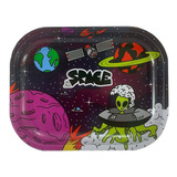 Bandeja De Metal Pequena Squadafum Desenho Espaço Et 18 Cm