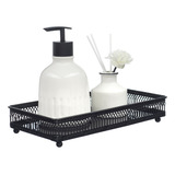Bandeja Decorativa Com Espelho P/ Perfume Banheiro Black 213