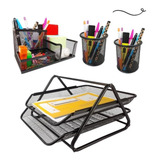 Bandeja Dupla Porta Caneta Organizador D Mesa Escritorio Top