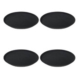 Bandeja Garçom Antiderrapante Redonda 35cm Kit Com 4