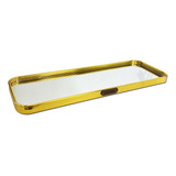 Bandeja Grande Espelhada Retangular Dourada Lavabo Mesa 35cm