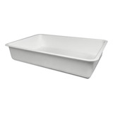 Bandeja Multiuso Plástica Retangular Bacia Organizadora 26lt Cor Branco
