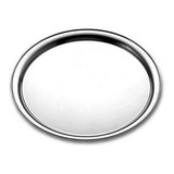 Bandeja Para Servir Redonda Em Aço Inox 30cm