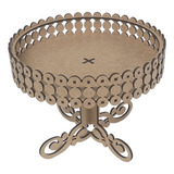 Bandeja Perola P Redonda 3 Fileiras Mdf Cru 20,5x20,5x16cm
