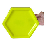 Bandeja Sextavada 180mm Amarelo Neon