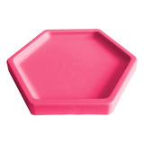 Bandeja Sextavada 180mm Rosa Neon