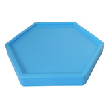 Bandeja Sextavada Dubai Plástica Azul Grande Decorativa Mesa