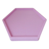 Bandeja Sextavada Dubai Plástica Rosa Bebê Grande Decorativa