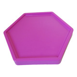 Bandeja Sextavada Dubai Plástica Rosa Grande Decorativa