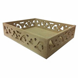 Bandeja Vazada 4 Lados Flor Mdf