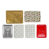 Bandejas Laminadas Retangular Ouro Doces Bolos Salgados B65