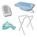 Banheira Bebe Acqua Azul Pastel + Termometro Buba Galzerano
