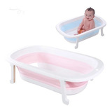 Banheira Bebê Infantil Retrátil Em Silicone 30kg Pimpolho Cor Rosa