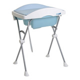 Banheira Burigotto Tchibum Com Suporte E Trocador Azul Bebê