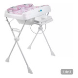 Banheira De Bebê Com Trocador Burigotto Branco Com Rosa