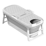 Banheira Ofurô Dobrável Portátil Adulto 117cm Silicone Cinza