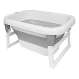 Banheira Ofurô Grande Dobrável Premium Bebe E Crianças Buba Cor Cinza Liso