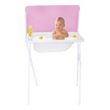 Banheira Para Bebê C/trocador Infantil Rosa