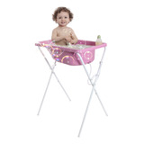 Banheira Suporte Bebê Infantil Baby Rosa Resistente 34l