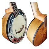 Banjo Eletrico Rozini Rj14 4 Cordas C/caixa Larga Natural