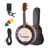 Banjo Rozini Elétrico Profissional Caixa Larga Rj14 + Kit