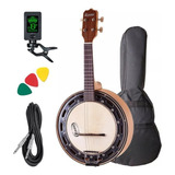 Banjo Rozini Elétrico Profissional Caixa Larga Rj14 + Kit