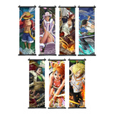Banner Cartaz De Lona Anime One Piece 7 Peças Tam. 25x75 