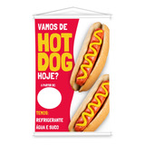 Banner Hot Dog Cachorro Quente Lanche Prensado Com Caneta