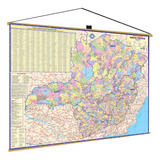 Banner Minas Gerais Mapa Politico Estado Geográfico Poster Grande