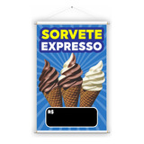 Banner Sorvete Expresso Casquinha Máquina, Sorveteria, 1un