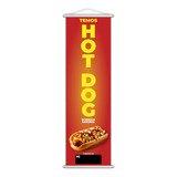 Banner Temos Hot Dog Diversos Sabores Lanche 100x30cm
