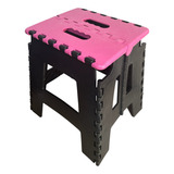 Banqueta Banco Banquinho Portatil Retratil Dobravel 100kg Cor Rosa